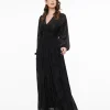 Unique Vintage 1970s Black Spiderweb Maxi Dress