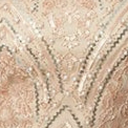 Unique Vintage 1920s Champagne Sequin & Pearl Sleeveless Flapper Dress