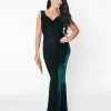 Unique Vintage 1930s Emerald Green Velvet Goldwyn Gown