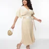 Unique Vintage 1970s Ivory Peacock Velvet Wrap Midi Dress