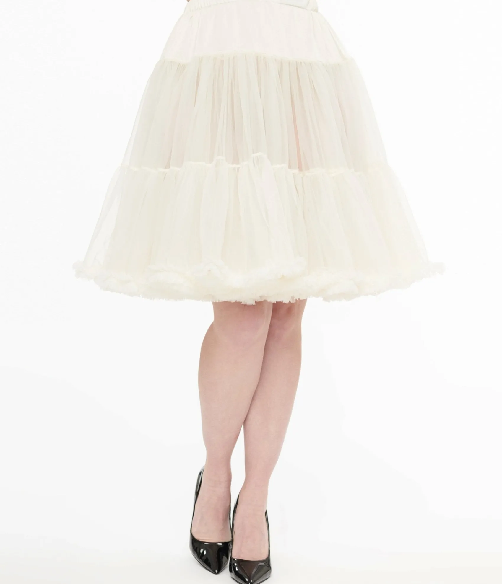 Unique Vintage 1950s Ivory Retro Style Ruffled Petticoat Crinoline