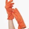 Unique Vintage 1950s Orange Suede Gloves