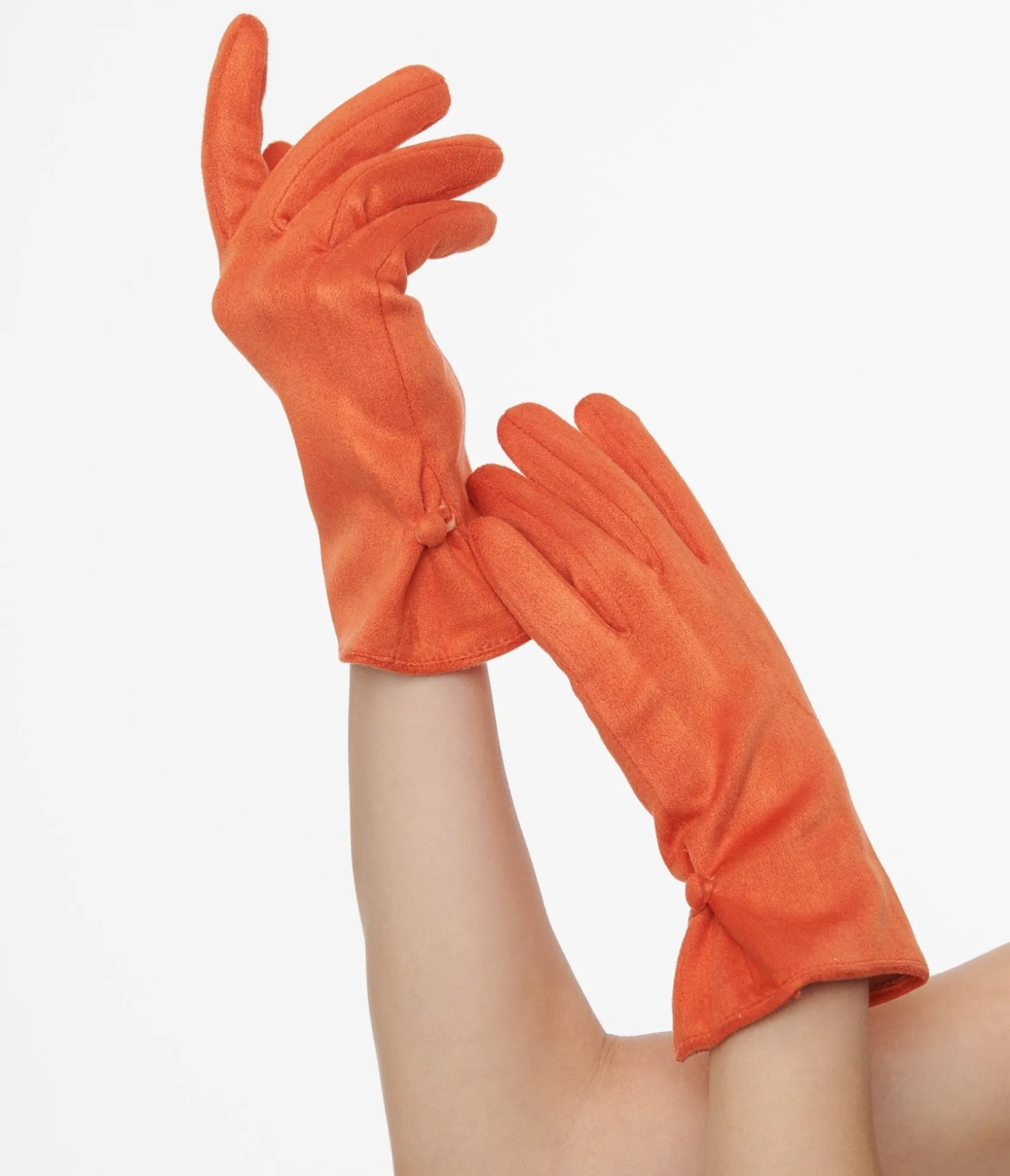 Unique Vintage 1950s Orange Suede Gloves