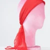 Unique Vintage 1950s Red Chiffon Hair Scarf