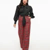 Unique Vintage 1950s Red Plaid Wide Leg Trousers