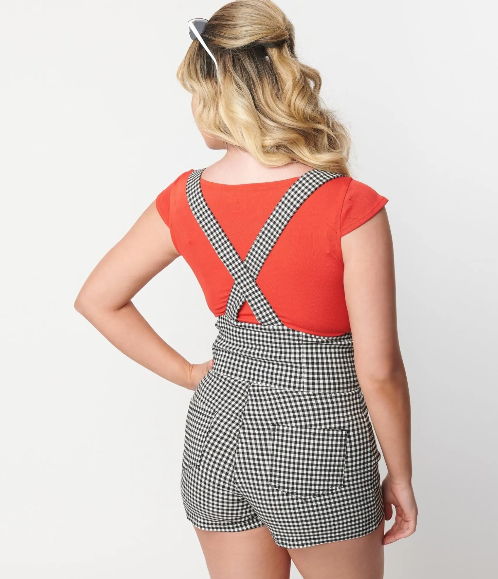 Unique Vintage 1950s Red Scoop Neck Bodysuit