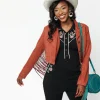Unique Vintage 1970s Rust Suede & Embroidered Horse Cattle Call Jacket