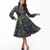Unique Vintage 1970s Woodland Creature Print Shirt Dress