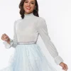 Unique Vintage Silver Mesh Donna Blouse