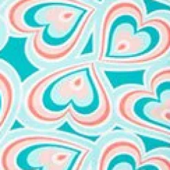 Unique Vintage Turquoise Retro Hearts Corinne Sheath Swimsuit