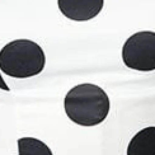 Unique Vintage White & Black Polka Dot Peplum Top