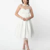 Unique Vintage White & Iridescent Heart Bridal Swing Dress