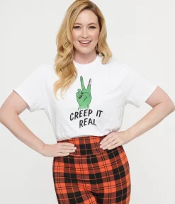 Unique Vintage White Creep It Real Unisex Graphic Tee