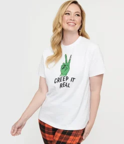 Unique Vintage White Creep It Real Unisex Graphic Tee