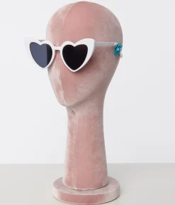 Unique Vintage White Heart Sunglasses