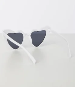 Unique Vintage White Heart Sunglasses