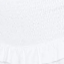 Unique Vintage White Ruffle Halter Swim Top