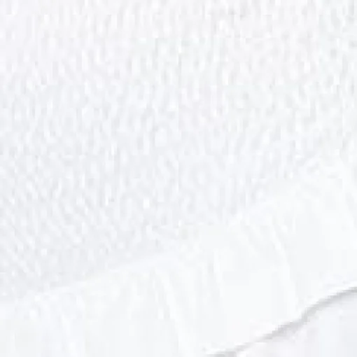 Unique Vintage White Shirred Skirt Swim Bottom