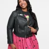 Universal Monsters x Unique Vintage Plus Size Black & White Bride of Frankenstein Leather Jacket