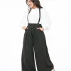 Voodoo Vixen Black & White Pinstripe Suspender Trousers