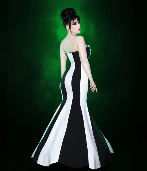 Weasel Wear Black & White Striped Sandworm Gown