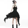 Western Fashion Black Lace Ruffle Dress