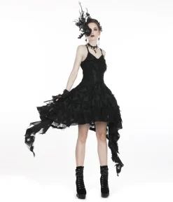 Western Fashion Black Lace Ruffle Dress