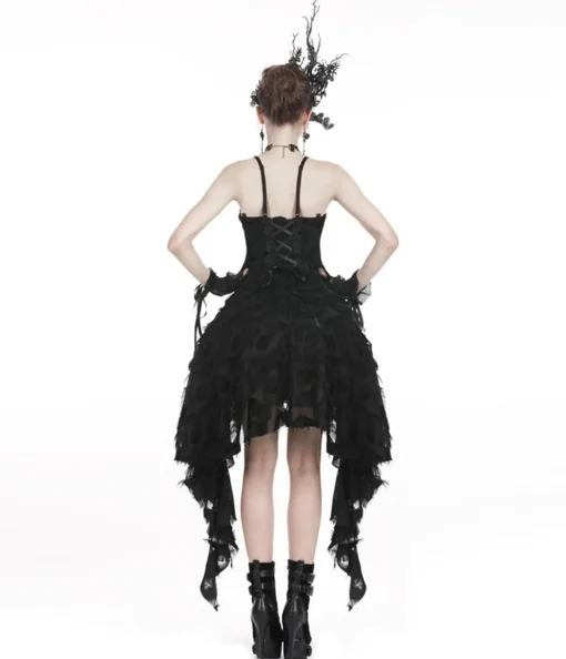 Western Fashion Black Lace Ruffle Dress