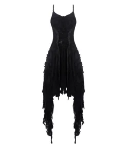 Western Fashion Black Lace Ruffle Dress