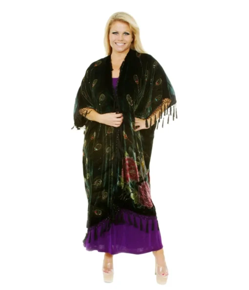 Western Fashion Black Peacock Caftan