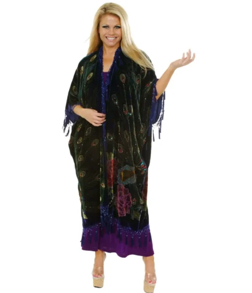 Western Fashion Black Peacock Caftan