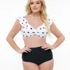 White & Black Polka Dot Swim Set