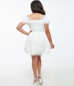 White Goth Lace Mini Dress