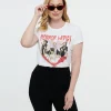 White Horror Ladies Fitted Graphic Tee