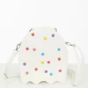 White Leatherette Circus Cookie Ghost Crossbody Bag
