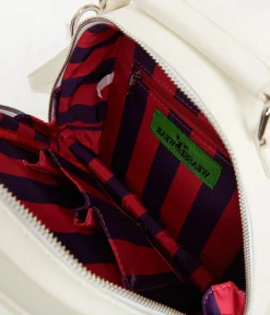 White Leatherette Circus Cookie Ghost Crossbody Bag