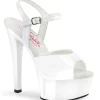 White Patent Comfort Platform Sandals