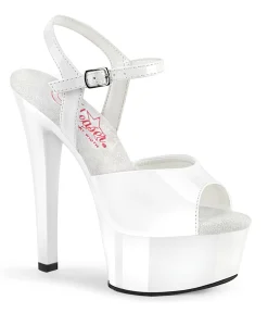White Patent Comfort Platform Sandals