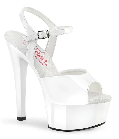 White Patent Comfort Platform Sandals