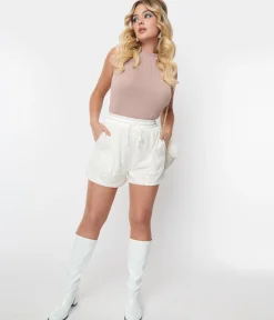 White Sequin Shorts