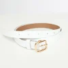 White Skinny Leatherette Belt