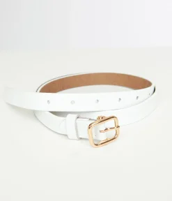 White Skinny Leatherette Belt