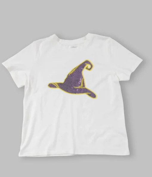 White Witch Hat Sequin Unisex Tee