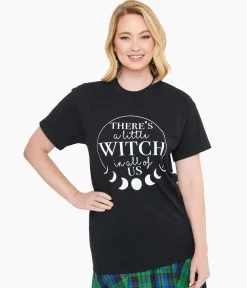 Wickedly Divine Shop Black There's A Little Witch In All Of Us Unisex Graphic Tee